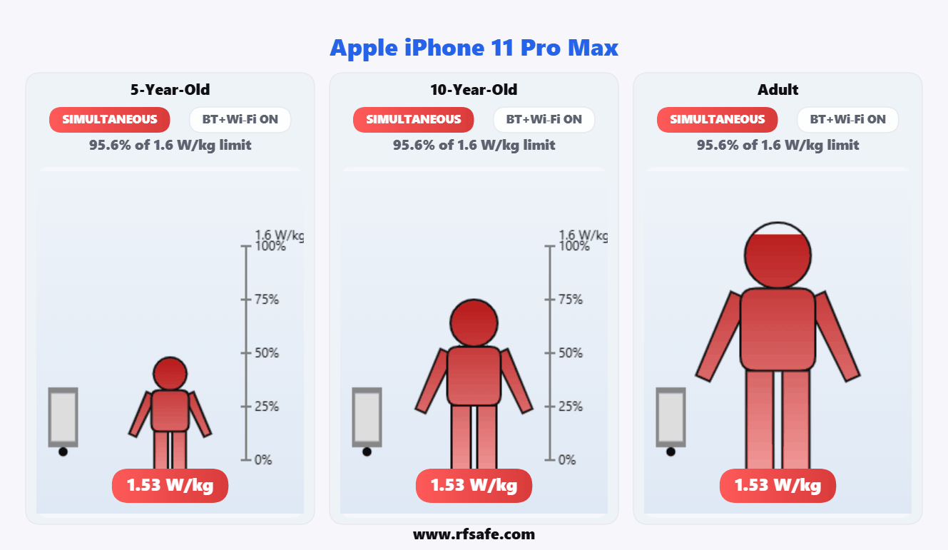 Apple iPhone 11 Pro Max — Body SAR (animated)